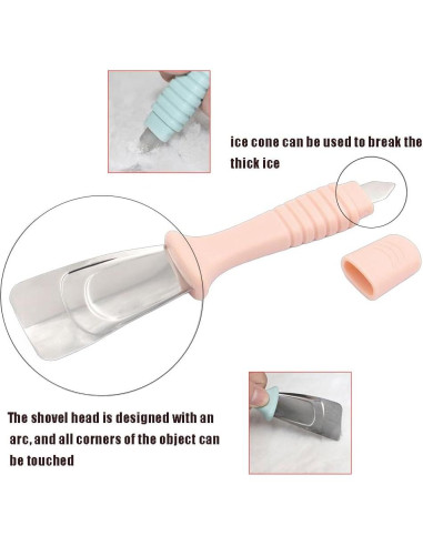 Raspador de Hielo OULIGET Doble Cabeza 2 Piezas Acero Inoxidable