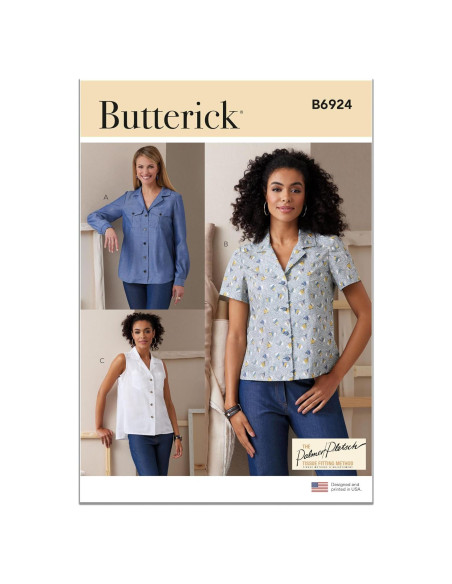 Patrón de Camisas Ajustadas Butterick B6924 Tallas 8-16