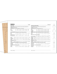 Patrón de Camisas Ajustadas Butterick B6924 Tallas 8-16 2