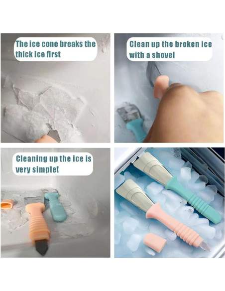 Raspador de Hielo OULIGET Doble Cabeza 2 Piezas Acero Inoxidable