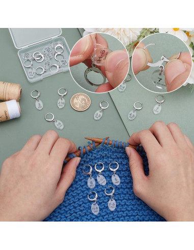 20 Marcadores de Puntos Ovalados BENECREAT con Broches de Acero Inoxidable