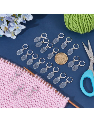 20 Marcadores de Puntos Ovalados BENECREAT con Broches de Acero Inoxidable