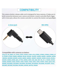 Cable de liberación de obturador remoto Keabroir CSRC-2.5-S2 para cámaras Sony 2