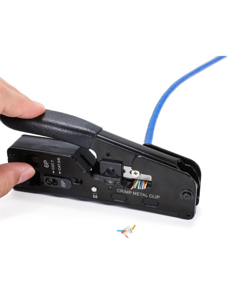 Kit de Crimpado RJ45 QSFPTEK con 50 Conectores CAT6 y Pelacables