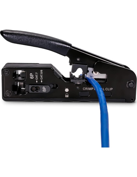 Kit de Crimpado RJ45 QSFPTEK con 50 Conectores CAT6 y Pelacables