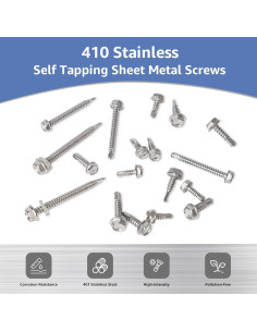 Tornillos Autoperforantes para Metal Culture Gifts - 200 Piezas 2