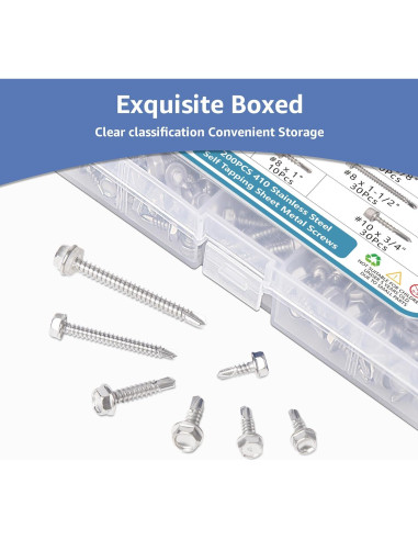 Tornillos Autoperforantes para Metal Culture Gifts - 200 Piezas