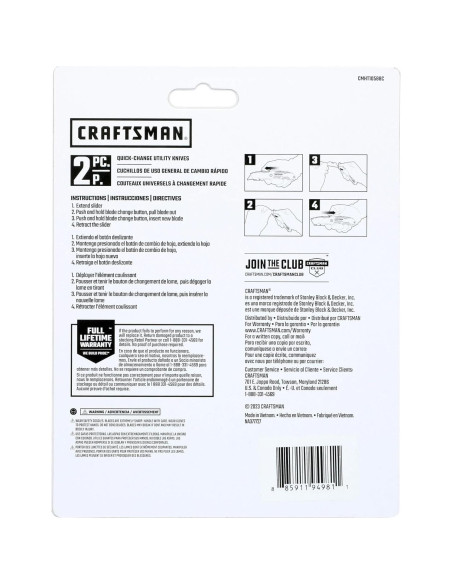 Cuchillo Utility CRAFTSMAN Cambio Rápido 2Pk 22.6cm