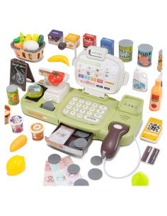 Juego de Caja Registradora POFJOEQ con Escáner y Calculadora