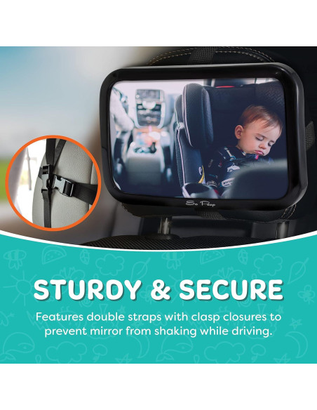 Espejo de Coche para Bebés So Peep - Ajustable 29.2x19.1cm