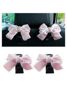 Gancho organizador para reposacabezas Amooca - 2 piezas, negro y rosa