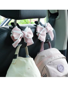 Gancho organizador para reposacabezas Amooca - 2 piezas, negro y rosa 2