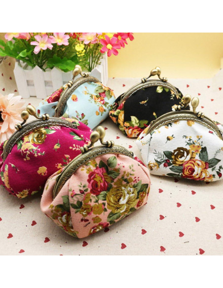 Monedero iSuperb de Lona con Cierre de Broche - Negro