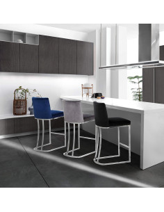 Taburete de Mostrador Meridian Furniture Heidi Terciopelo Gris 92.71 cm 2