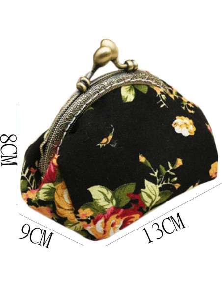 Monedero iSuperb de Lona con Cierre de Broche - Negro