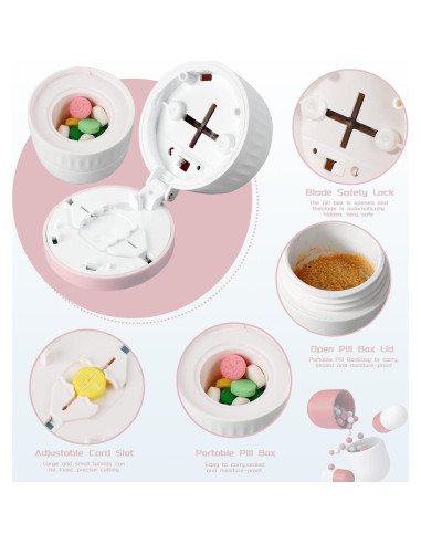 Cortador de Pastillas 1/4 y Triturador LAUHUW - Rosa