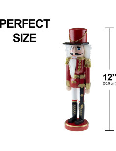 Cascanueces de Madera Tradicional Guerrero Rojo 30.48 cm Clever Creations 2