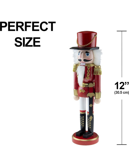 Cascanueces de Madera Tradicional Guerrero Rojo 30.48 cm Clever Creations