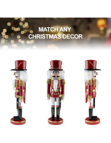 Cascanueces de Madera Tradicional Guerrero Rojo 30.48 cm Clever Creations