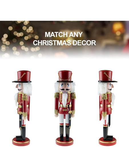 Cascanueces de Madera Tradicional Guerrero Rojo 30.48 cm Clever Creations