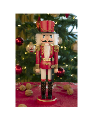 Cascanueces de Madera Tradicional Guerrero Rojo 30.48 cm Clever Creations