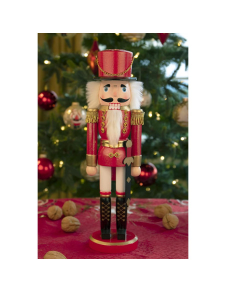 Cascanueces de Madera Tradicional Guerrero Rojo 30.48 cm Clever Creations