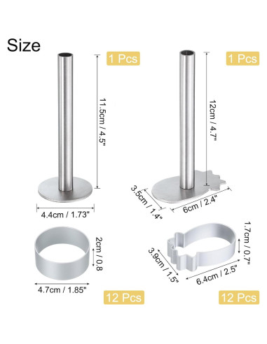 Juego de Cortadores de Galletas uxcell 26 Piezas Aluminio Anti-Adherente