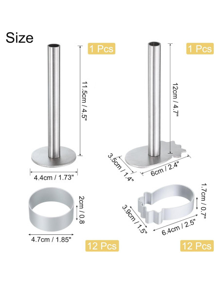 Juego de Cortadores de Galletas uxcell 26 Piezas Aluminio Anti-Adherente