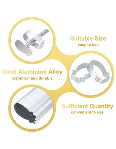 Juego de Cortadores de Galletas uxcell 26 Piezas Aluminio Anti-Adherente