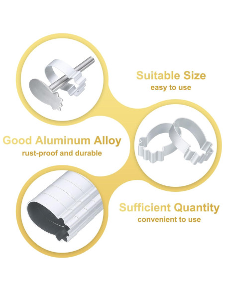 Juego de Cortadores de Galletas uxcell 26 Piezas Aluminio Anti-Adherente