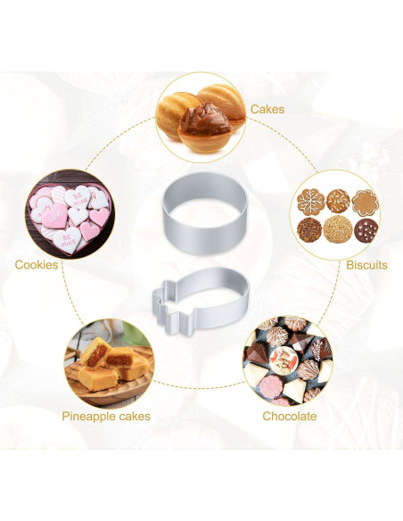 Juego de Cortadores de Galletas uxcell 26 Piezas Aluminio Anti-Adherente