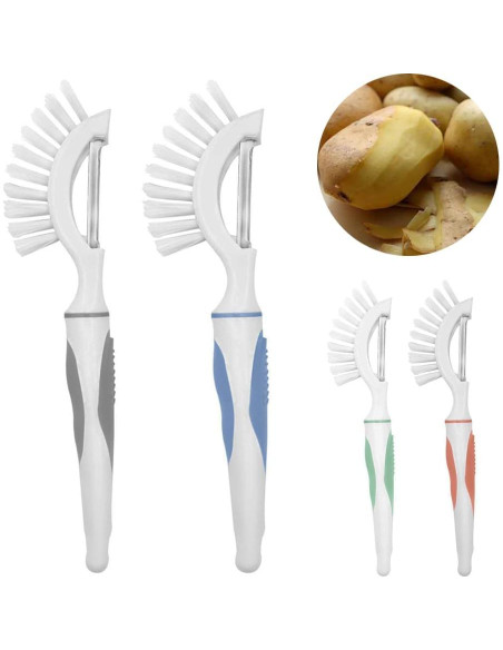 Cepillo y Pelador de Verduras Genérico 2 Pcs Azul