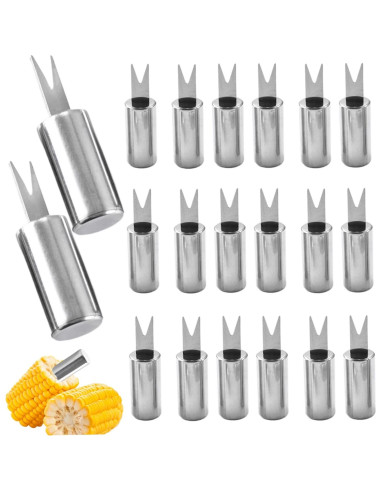 Pinchos de Mazorca Pesoncarl 20PCS Acero Inoxidable Reutilizables