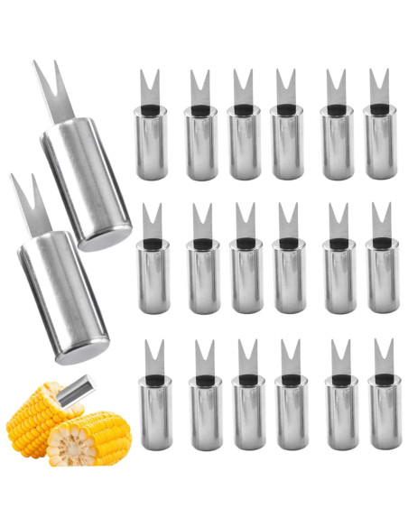 Pinchos de Mazorca Pesoncarl 20PCS Acero Inoxidable Reutilizables