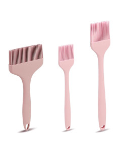 Brocha de Silicona LELE LIFE 3 Tamaños Resistente al Calor Rosa