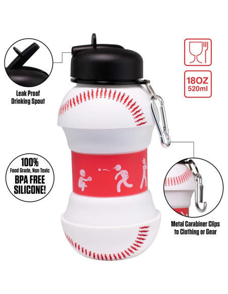 Botella de Agua Plegable Maccabi Art 532 ml Silicona BPA Free