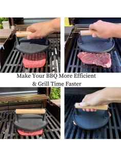 Prensa para Hamburguesas de Hierro Fundido Evelots 1.05 kg 2