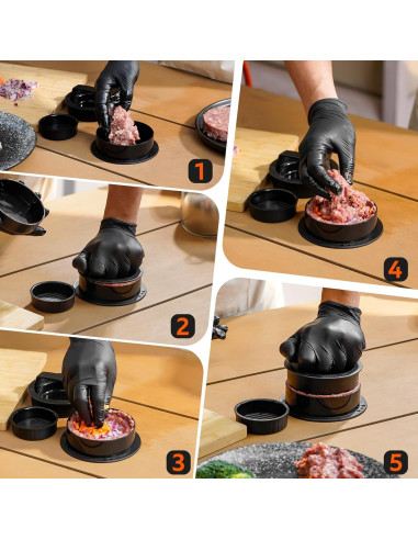 Juego de Hamburguesas Onlyfire 5 Piezas con Tapa para Derretir Queso