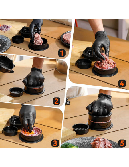 Juego de Hamburguesas Onlyfire 5 Piezas con Tapa para Derretir Queso