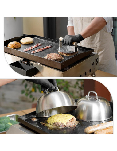 Juego de Hamburguesas Onlyfire 5 Piezas con Tapa para Derretir Queso