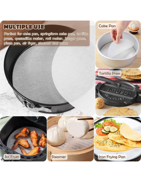 Rondas de Papel Pergamino 18 cm BYKITCHEN, 220 Hojas Anti-adherente