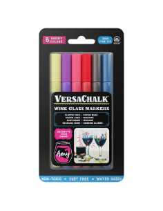 Marcadores de Vino VersaChalk, Set de 6 Colores 3mm Punta Fina