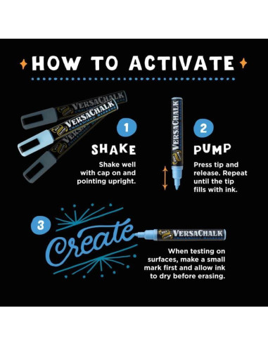 Marcadores de Vino VersaChalk, Set de 6 Colores 3mm Punta Fina