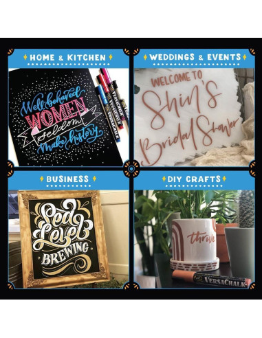 Marcadores de Vino VersaChalk, Set de 6 Colores 3mm Punta Fina