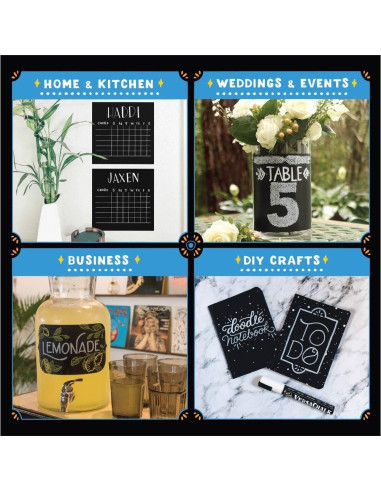 Marcadores de Vino VersaChalk, Set de 6 Colores 3mm Punta Fina