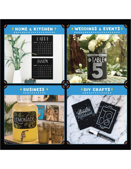 Marcadores de Vino VersaChalk, Set de 6 Colores 3mm Punta Fina