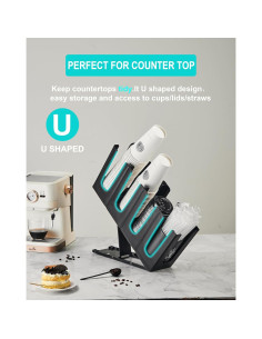 Dispensador de vasos desechables ZGT con organizador de popotes 2