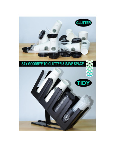 Dispensador de vasos desechables ZGT con organizador de popotes