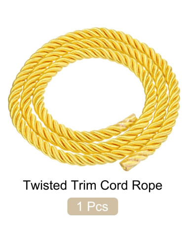 Cuerda de Nylon Trenzada 10mm x 1 Metro Dorado Brillante