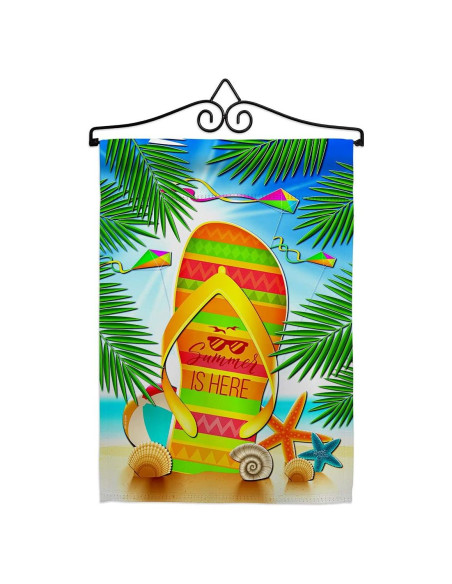 Juego de Bandera de Jardín Breeze Decor Verano Flip Flop 33x46 cm